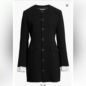 FRAME Poplin trim twill long sleeved mini dress